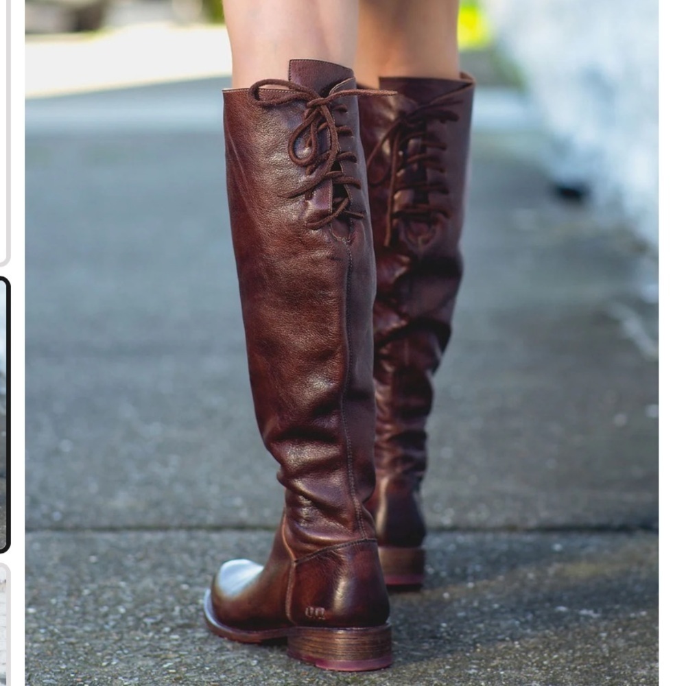 Bed Stu Manchester II Teak Rustic Leather Riding Boots Tall Lace Up Boots